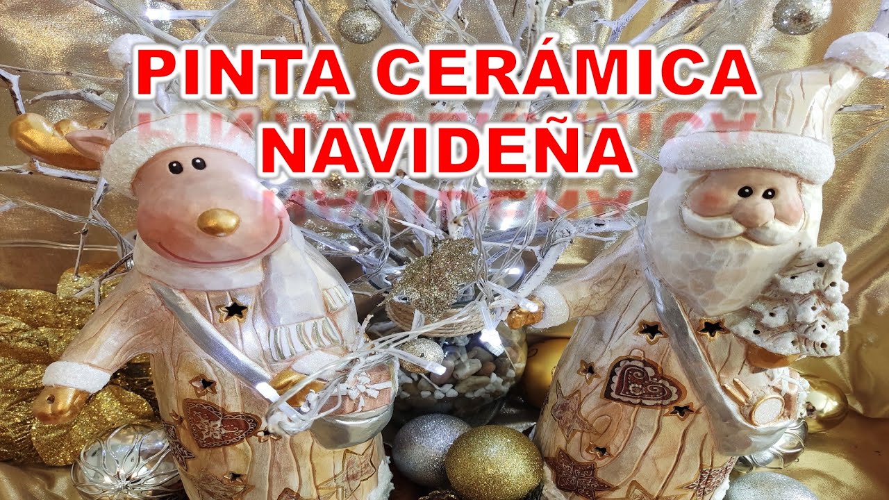 COMO PINTAR CERAMICA NAVIDEÑA TENDENCIA NAVIDAD 2022 BLANCO DORADO/Manualidades para vender