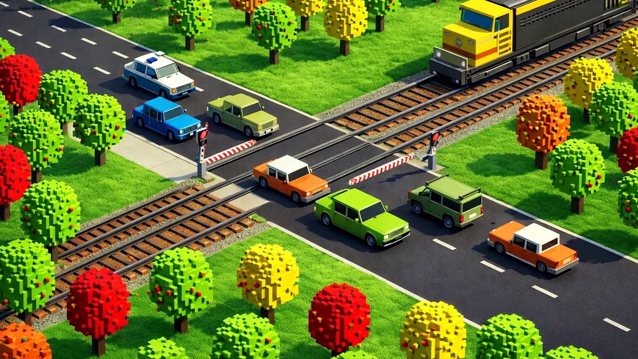 🚂 High Speed Train vs Cars | Crossing Survival Test | Gameplay #84