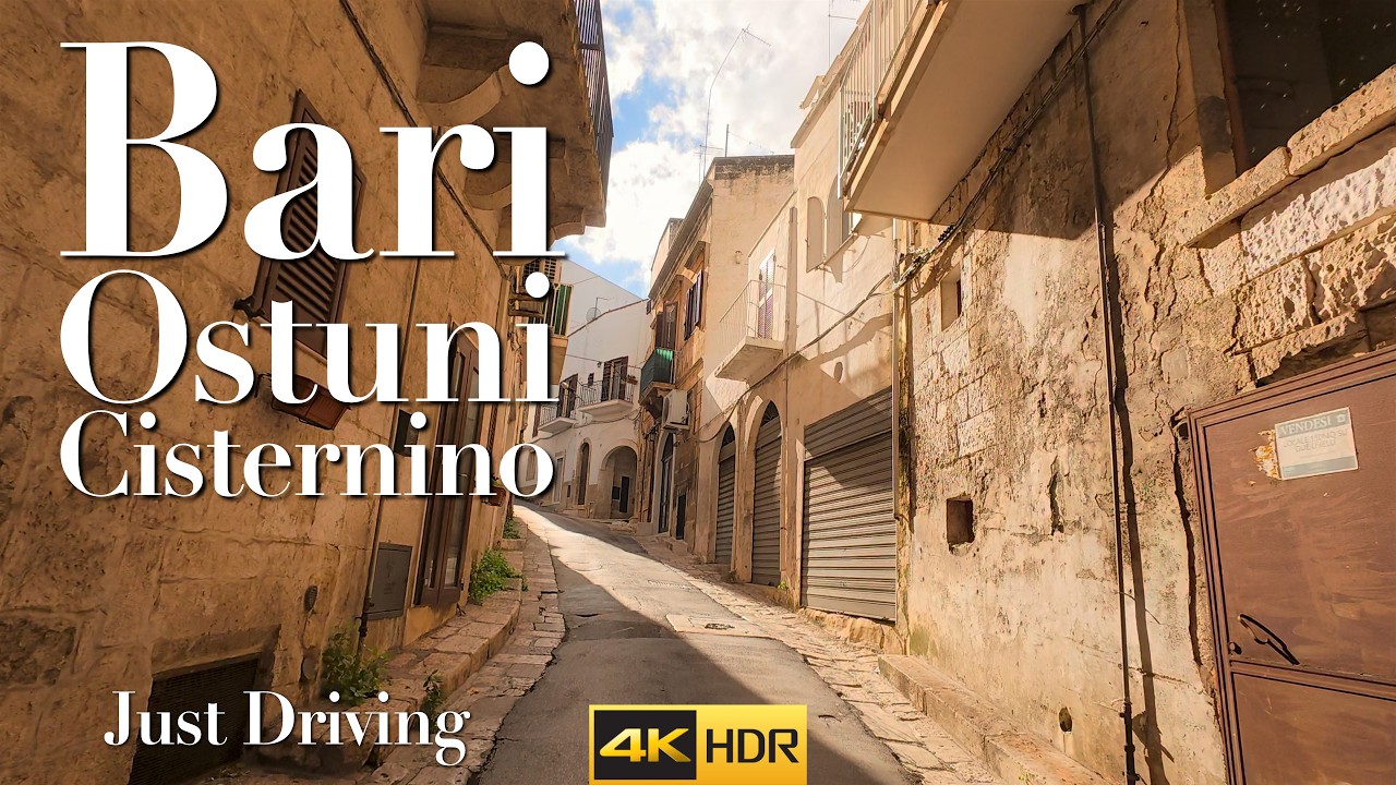 Scenic Drive Through Apulia – Bari, Ostuni, Cisternino 🚗✨🇮🇹 4K HDR