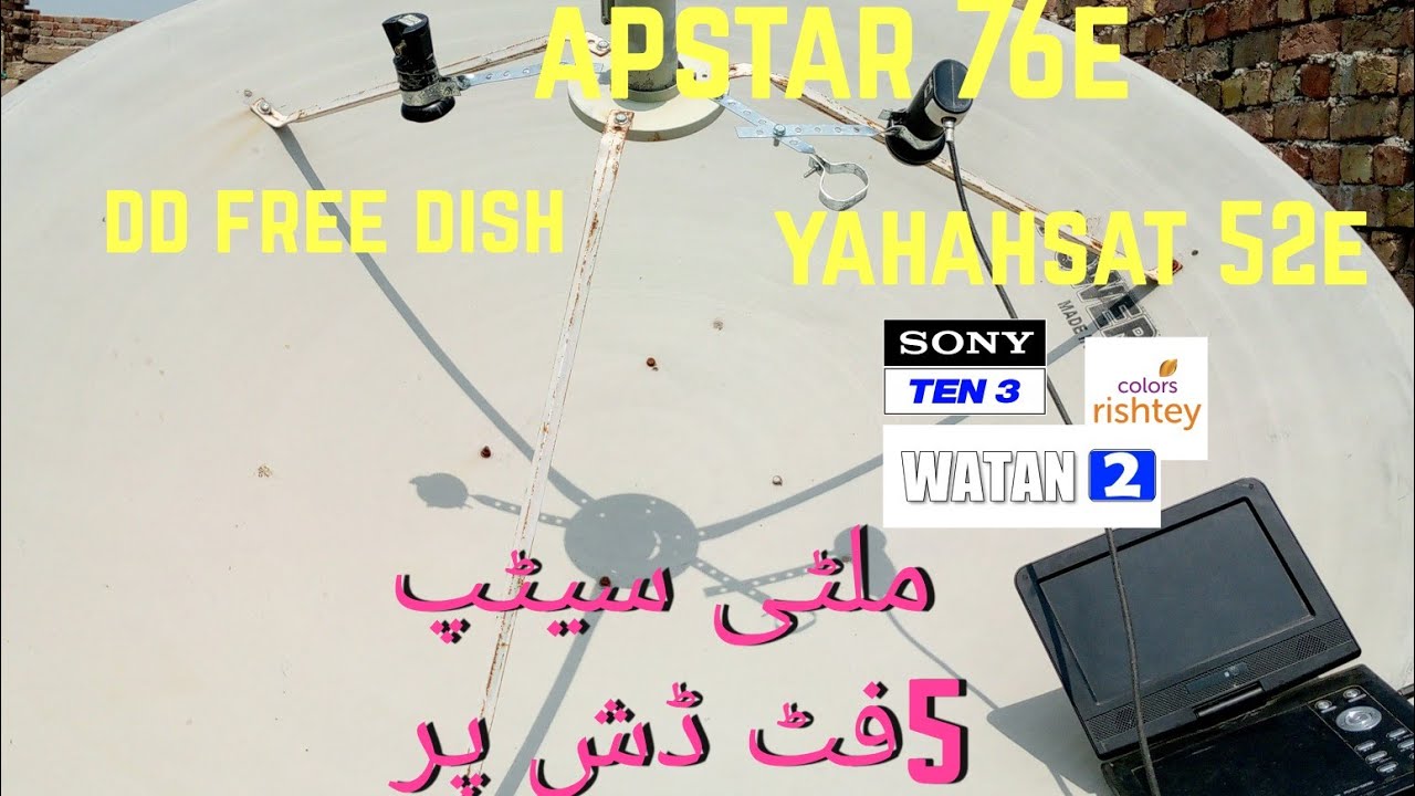 apstar 76e with dd free dish 93e and yahast 53e 5 feet dish settings. (pak dth news)