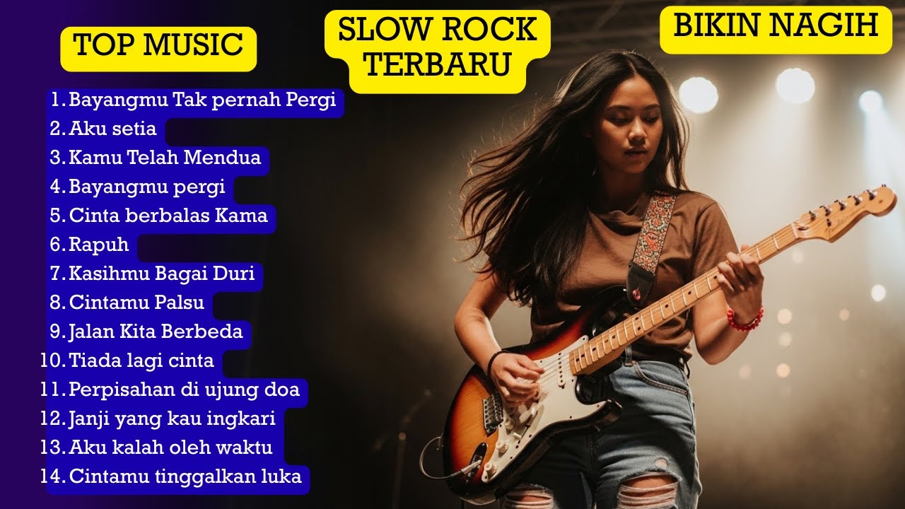 KUMPULAN 14 LAGU SLOW ROCK BIKIN NAGIH🎸 CINTAMU TINGGALKAN LUKA