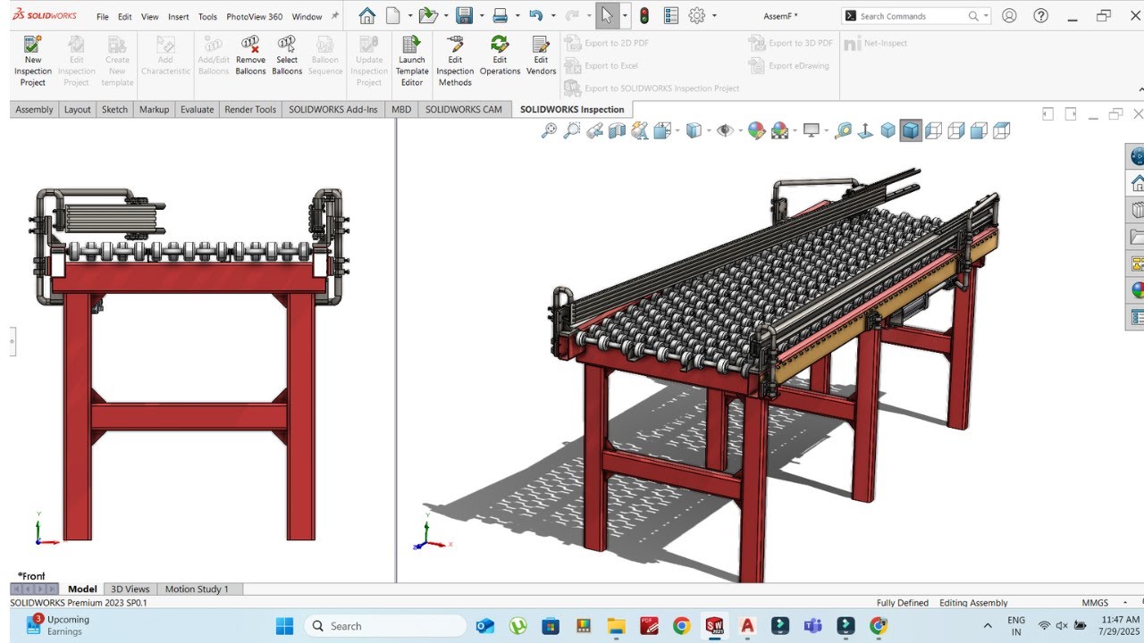 Solidworks Tutorial #  267 Pneumatic Sorting Conveyor Modul by SW Easy Design
