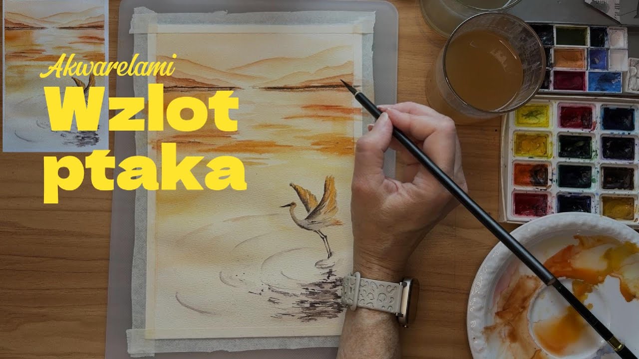 Malujemy  Wzlot ptaka #akwarela