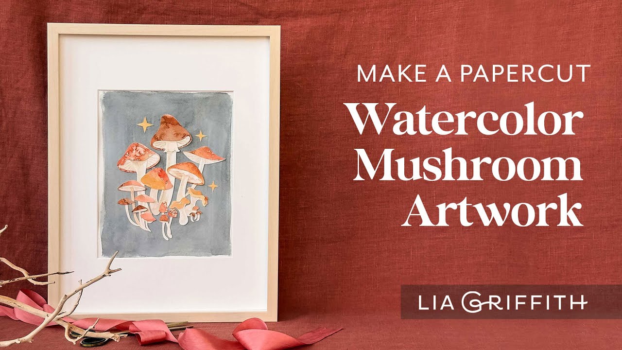 Layered Mushroom Watercolor Artwork