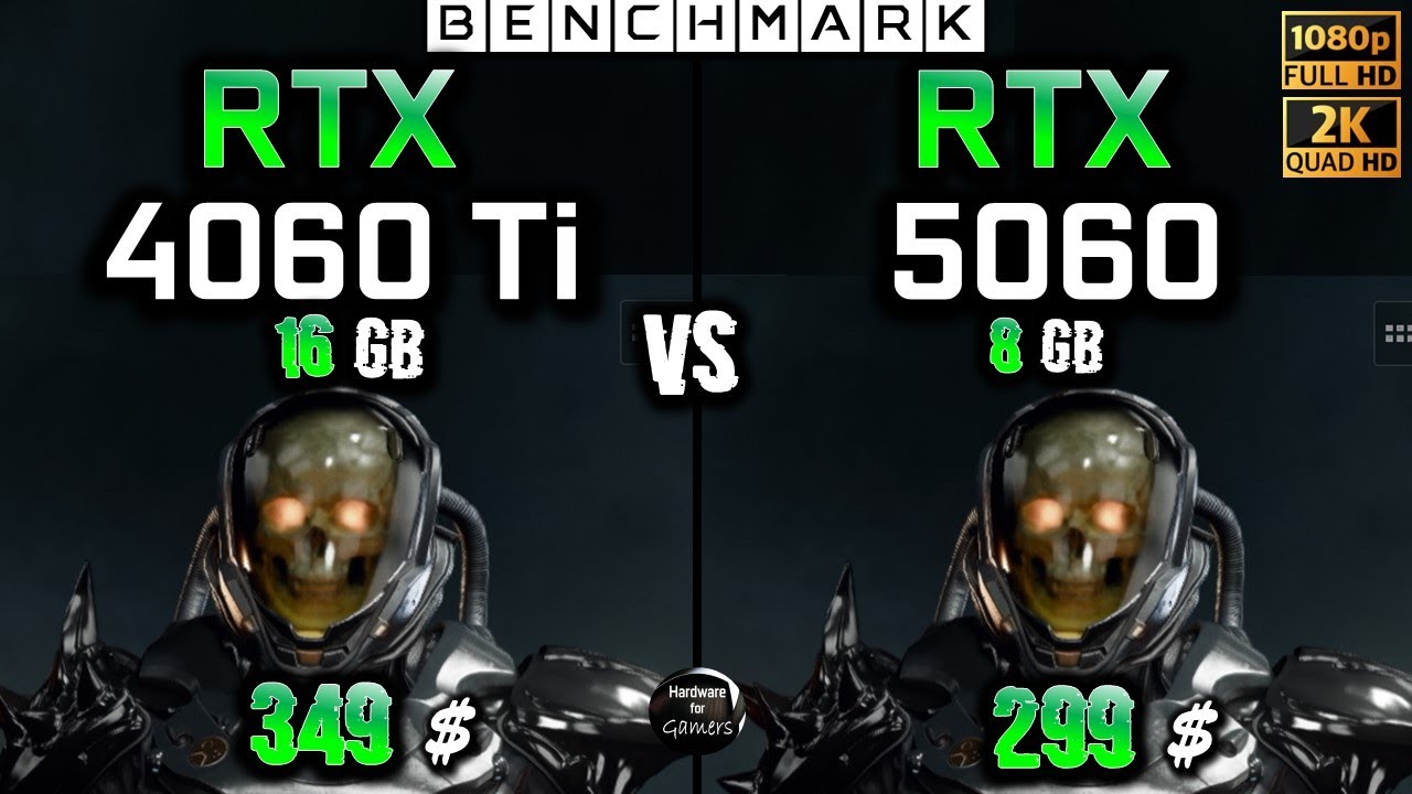 RTX 4060 Ti 16GB vs RTX 5060 8GB / Test / 1080p - 1440p  / in 8 Games / Ryzen 7 9800X3D