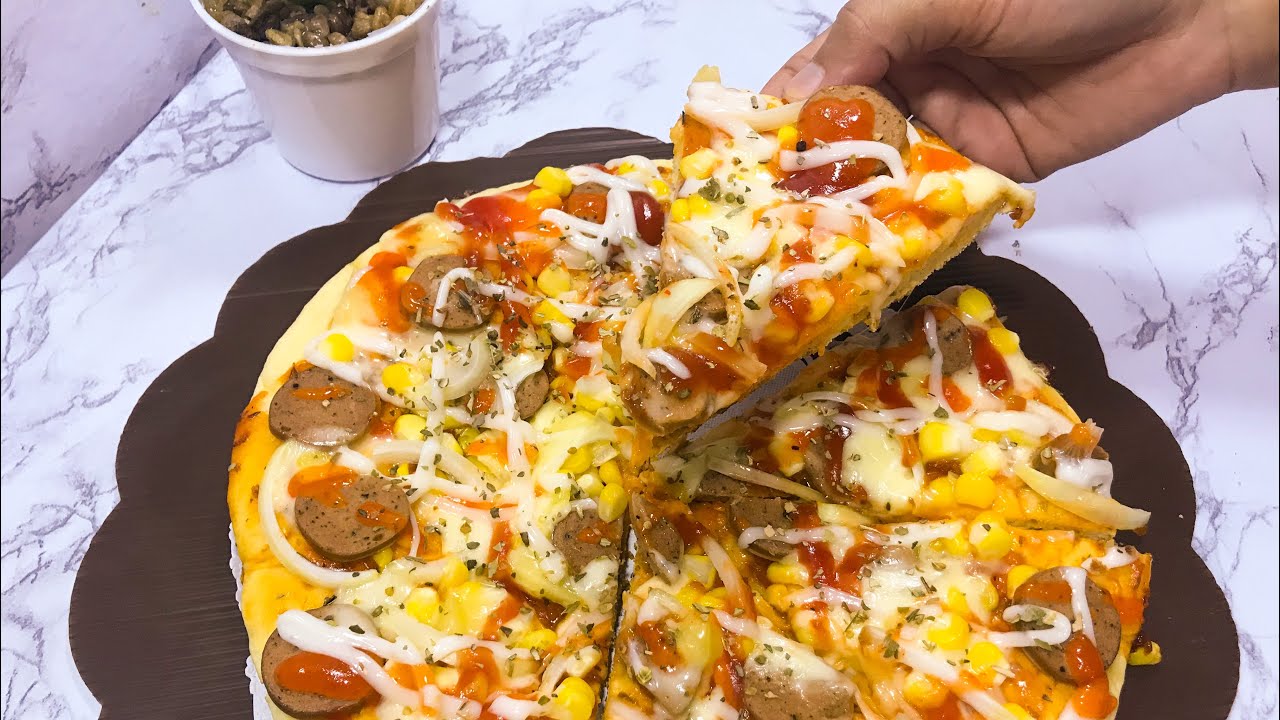 RESEP PIZZA TEFLON TANPA ULEN TAKARAN SENDOK II PIZZANYA ENAK BANGET