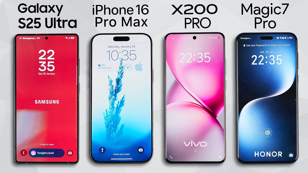 Samsung Galaxy S25 Ultra vs iPhone 16 Pro Max vs Vivo X200 Pro vs Magic 7 Pro - Battery Drain Test