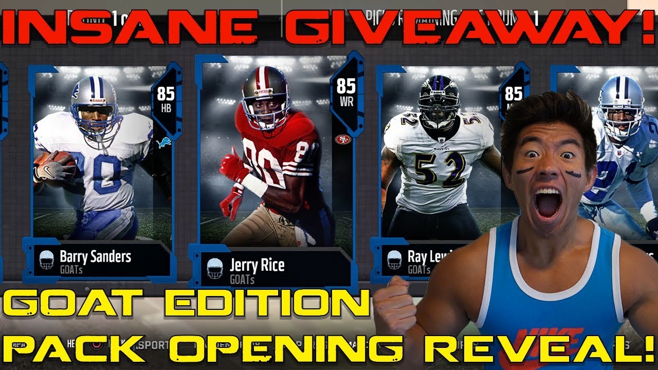 GOAT LEGEND PACK OPENING! I GIVEAWAY EVERY ELITE I PULL! MADDEN 18 PACK OPENING