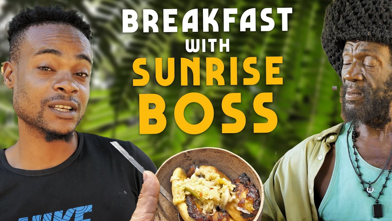Fried Frog Banana, Dumplings & Cabbage....Breakfast with @jamaica SUNRISE TV !
