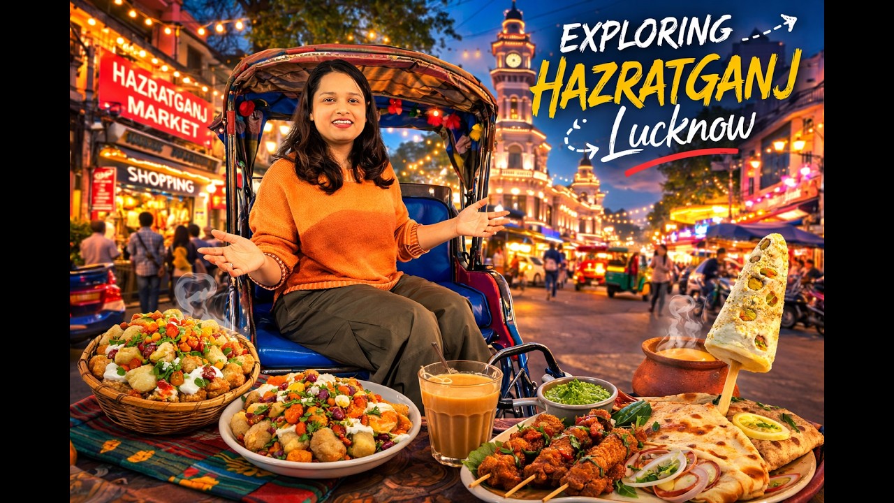 Lucknow Street Food Tour 😍 Hazratganj to Aminabad | Basket Chaat, Tunday Kababi, Prakash Kulfi