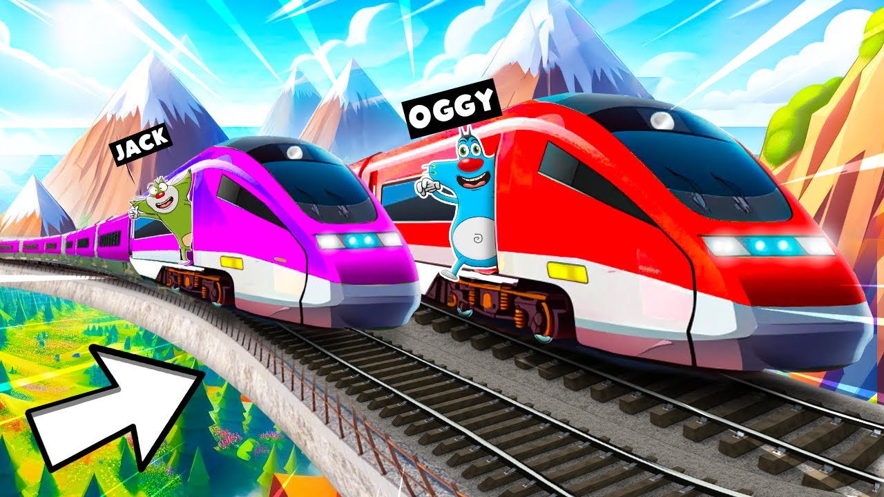 Roblox Oggy Driving Train All Over The World With Jack