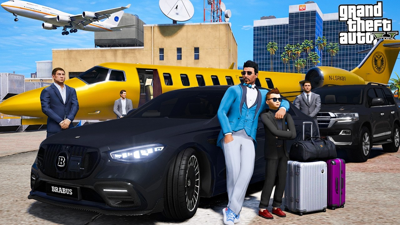 ОТЕЦ И СЫН В GTA 5 - СЫН ПРОГРАММИСТ ПРИЛЕТЕЛ ИЗ НЬЮ-ЙОРКА НА ЧАСТНОМ САМОЛЕТЕ! 🌊ВОТЕР