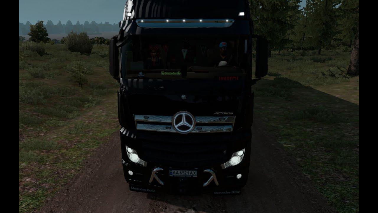 Заплыв на Mercedes Actros MP4 в ЕТS 2 1.40 Beta.