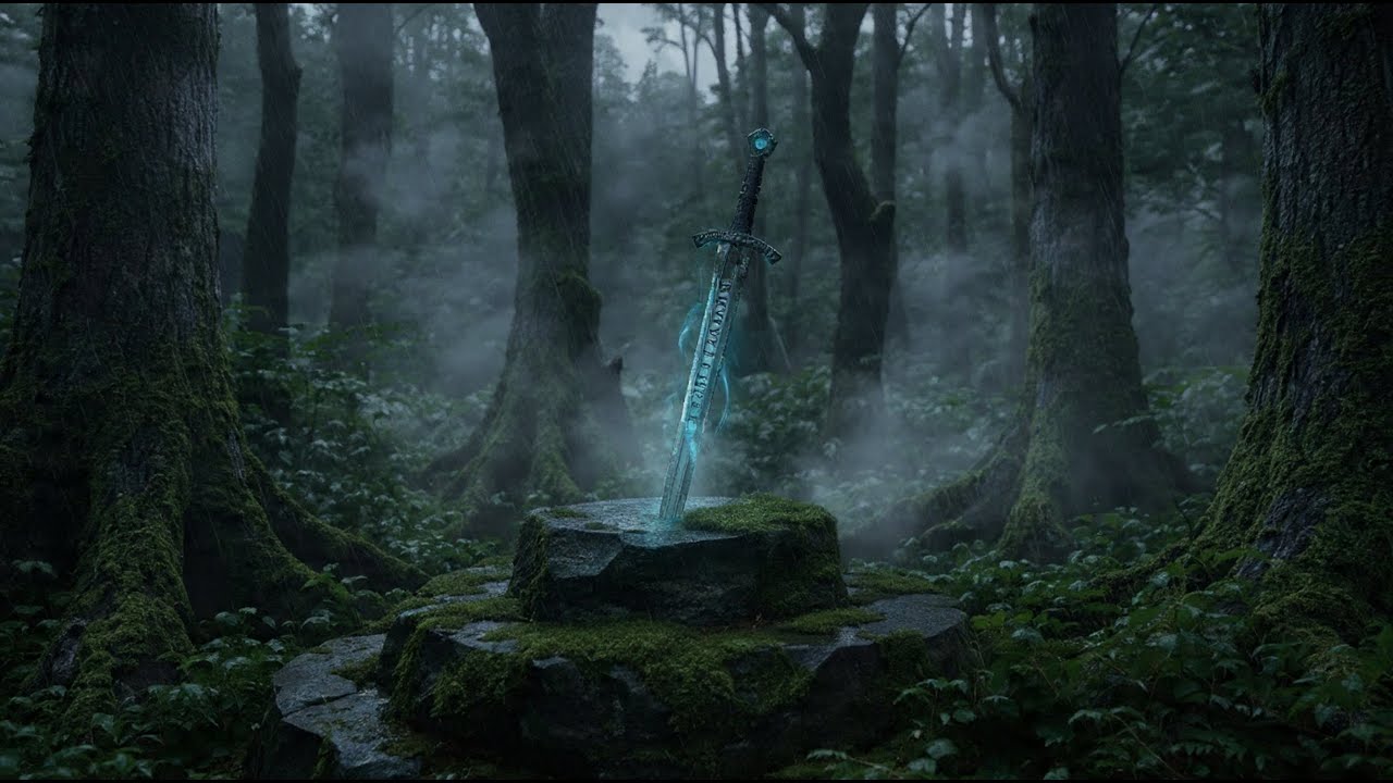 🔴 Epic Medieval Sword Rain Ambience | Dark Forest Fantasy Music for Deep Sleep