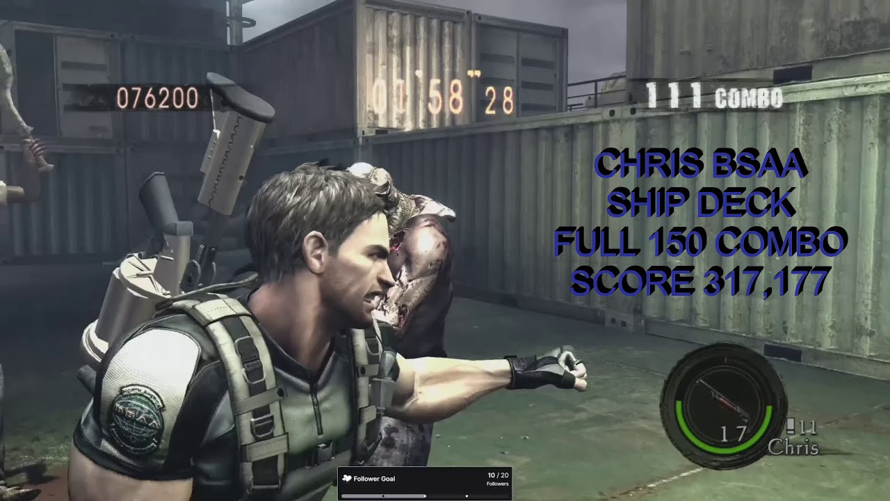Resident Evil 5 | The Mercenaries | Chris BSAA | Ship Deck | Full 150 Combo