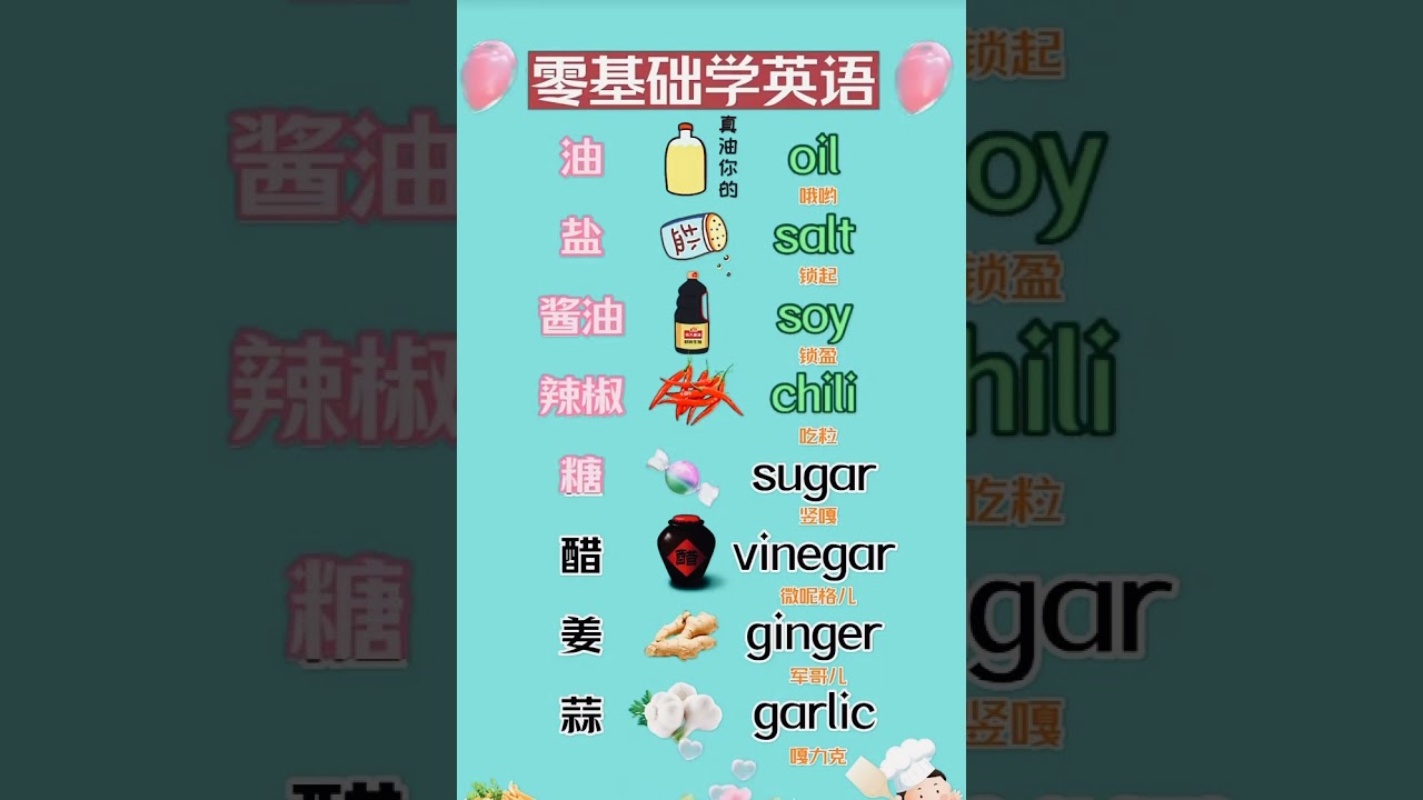 调味料英语单词 #mandarin