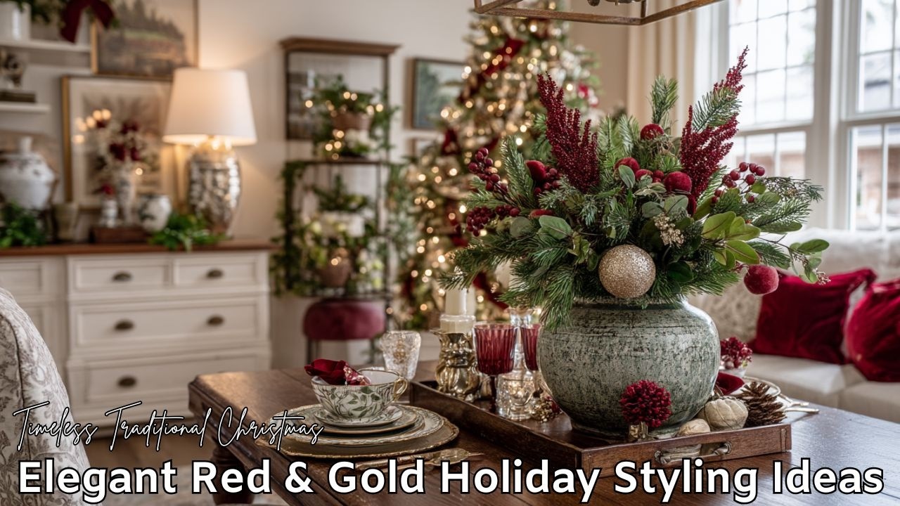 Timeless Traditional Christmas | Elegant Red & Gold Holiday Styling Ideas for 2025
