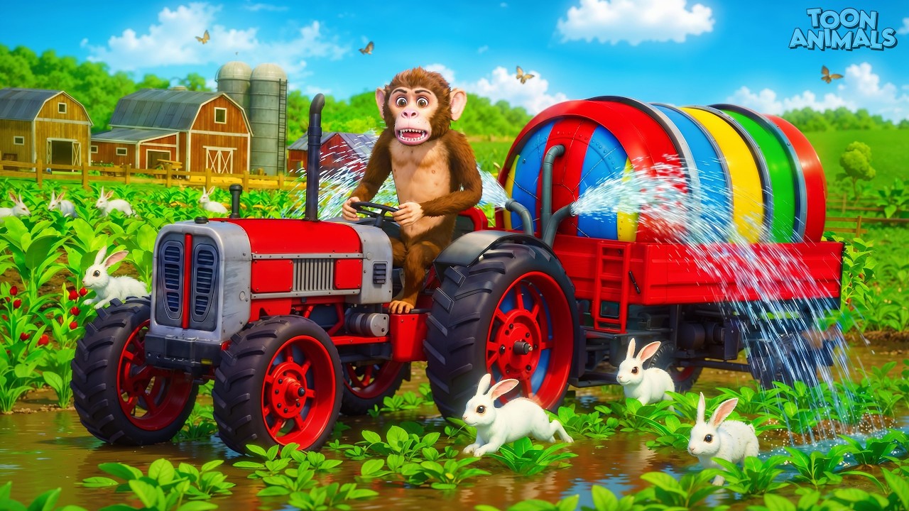 Monkey’s Crazy Ride! 🚜🐒 | Funny Farming in the Jungle!