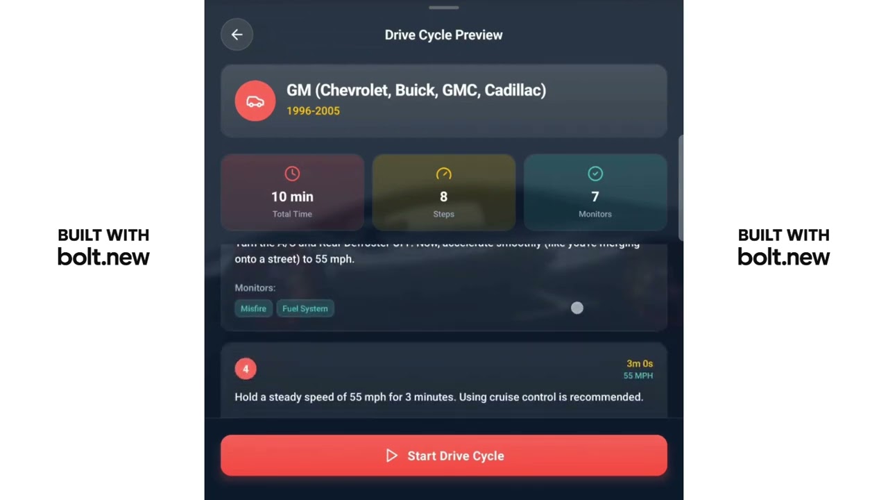 Drive Cycle Pro &ndash; Smog Readiness App Built with Bolt.new