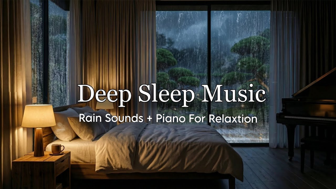 Relaxing Sleep Music for Deep Rest 🎶 Peaceful Piano with Rain Sounds Meditation Stress Healing