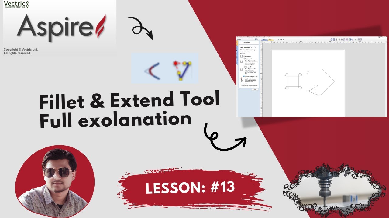 Fillet & Extend Tool in Aspire software Full explanation  Leeosn 13