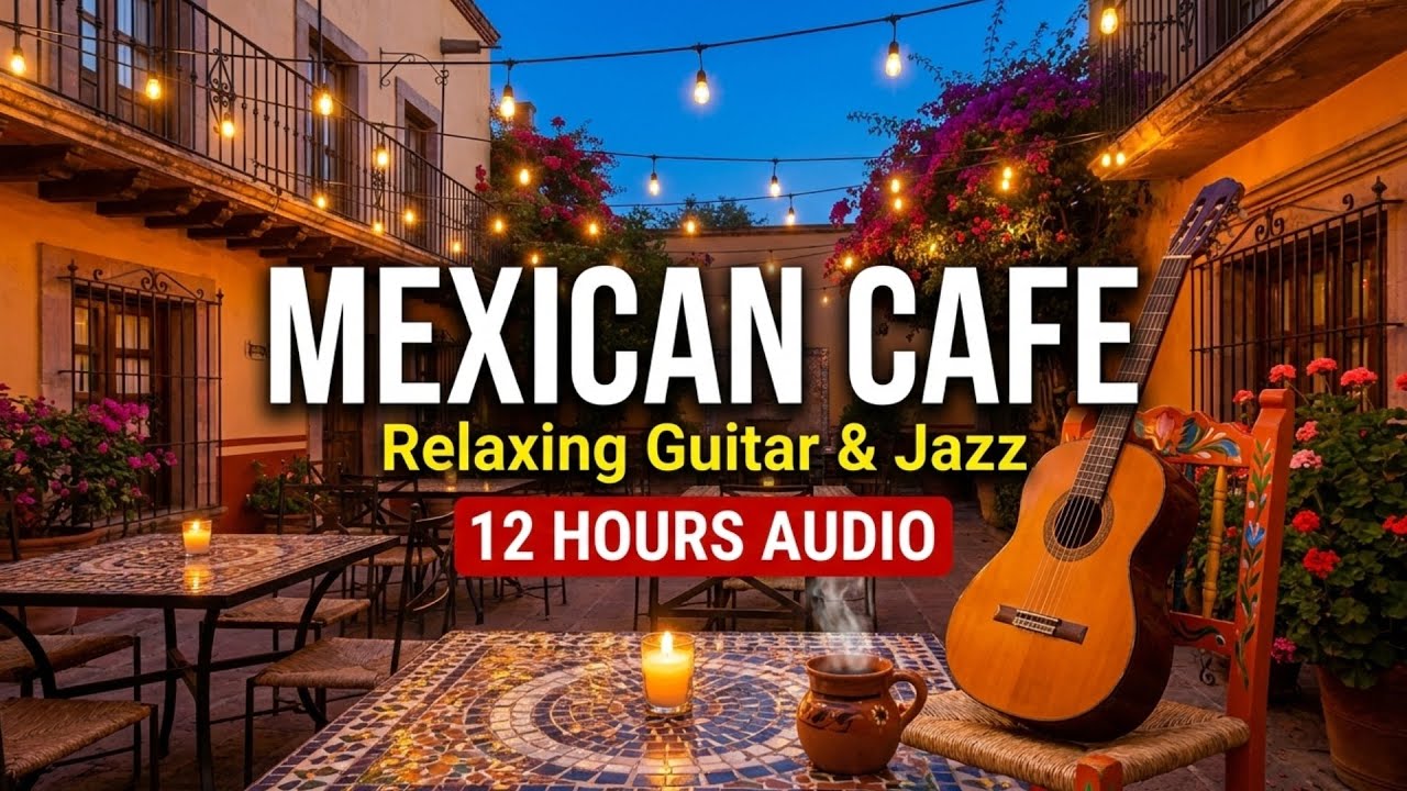 Mexican Cafe Ambience: Latin Jazz | 12 Hours Relaxing Guitar Background Music for Good Vibes