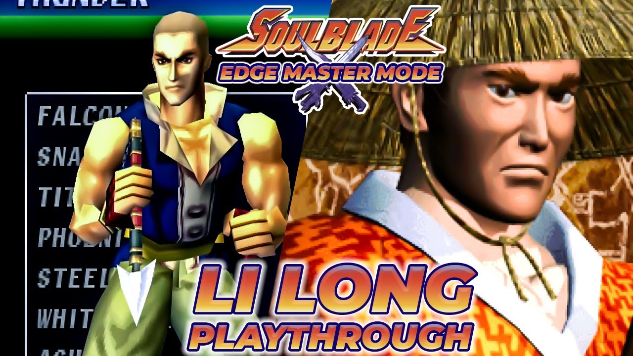 SOUL BLADE (PS1) - LI LONG Edge Master Mode Playthrough - Soul Edge