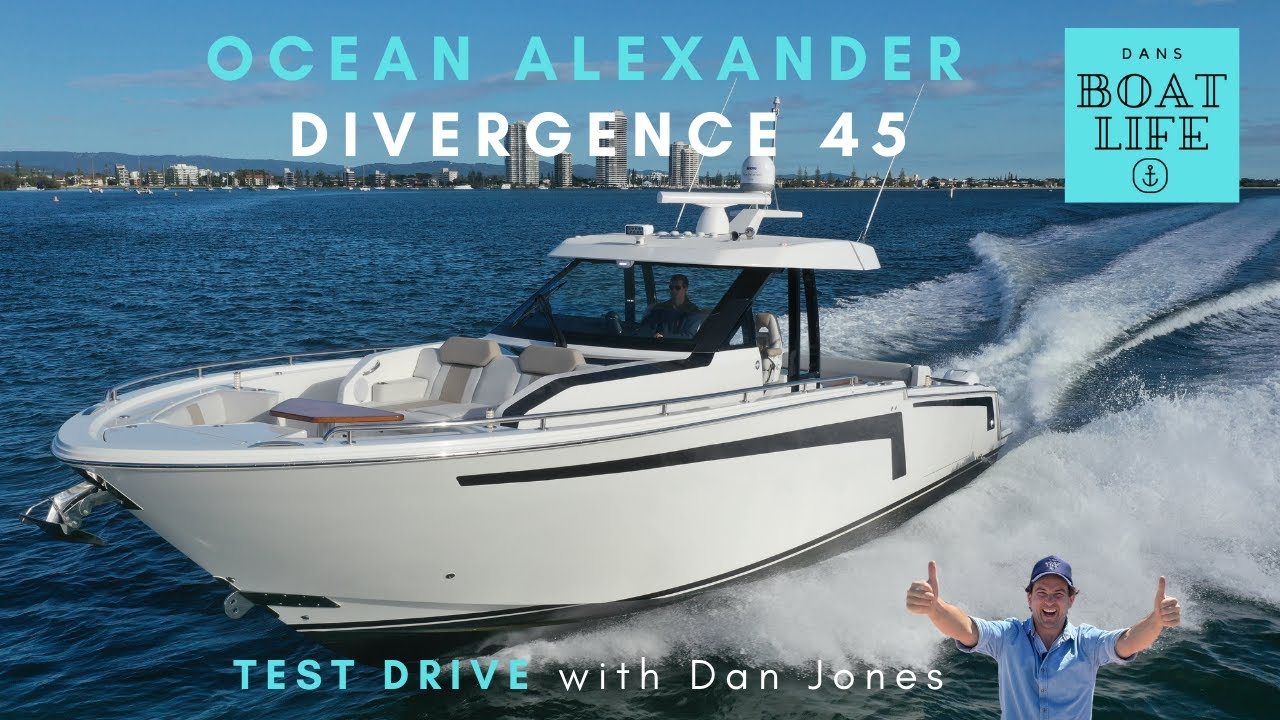 Ocean Alexander Divergence 45 &mdash; ПРОЙДИТЕ ТЕСТ-ДРАЙВ этой лодки с подвесным мотором Quad вместе с ...