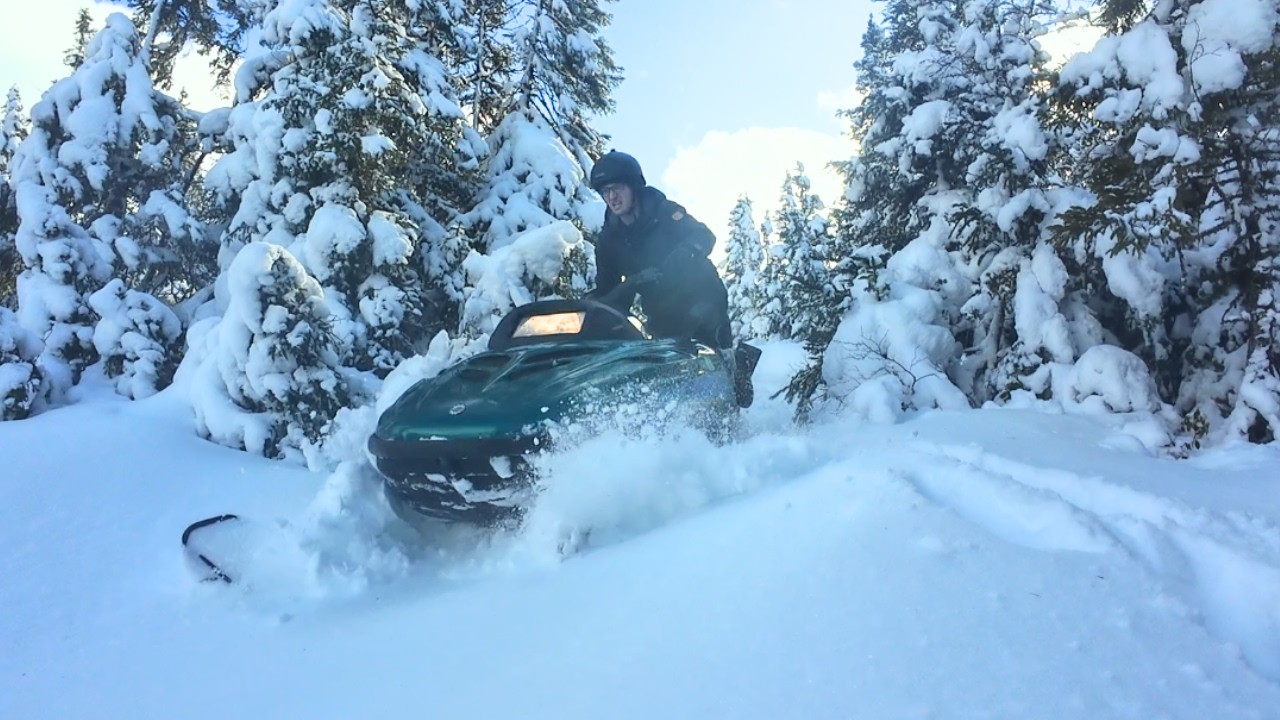 Trail Breaking on Snowmobile Post Snow Storm