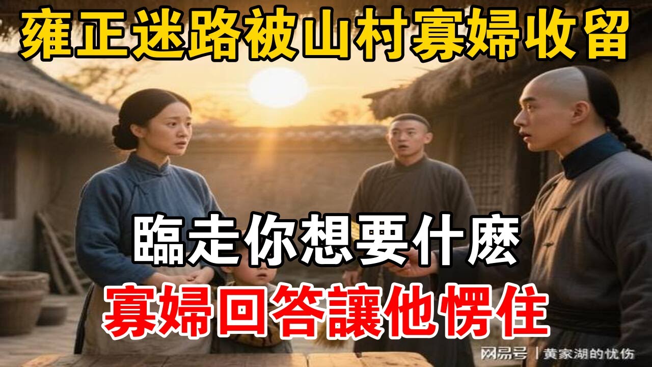 雍正迷路被山村寡婦收留，臨走你想要什麼寡婦回答讓他愣住【史海探秘】