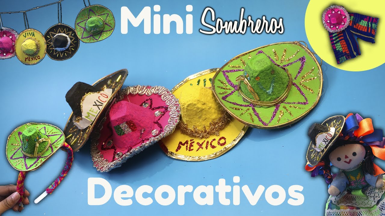 🤠MINI SOMBREROS🇲🇽 MEXICANOS♻️ RECICLADOS: MANUALIDADES PARA FIESTAS PATRIAS