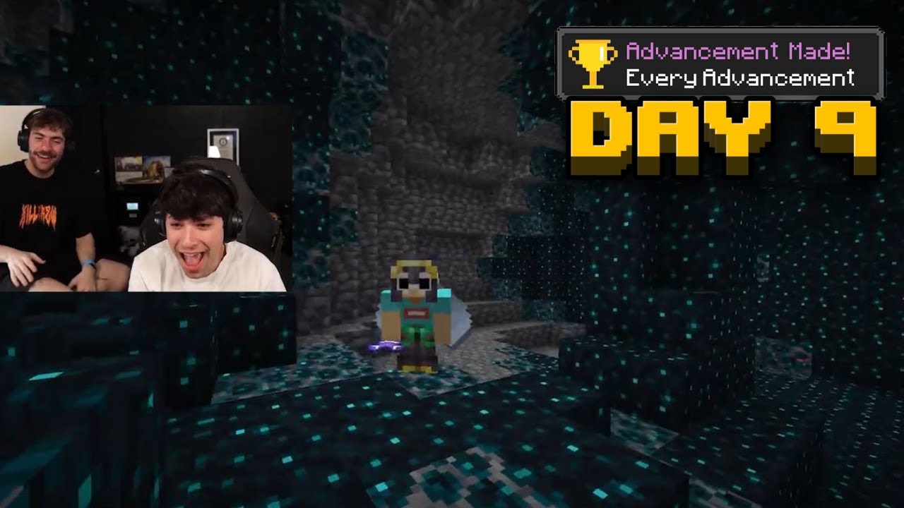 George Completes All Minecraft Advancements Blind (Day 9) ft. Sapnap