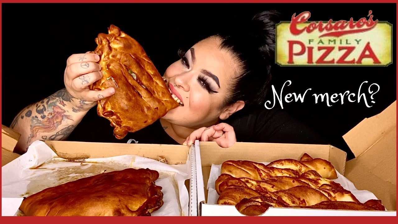 HUGE CALZONE & CHEESY BREADSTICKS | MUKBANG