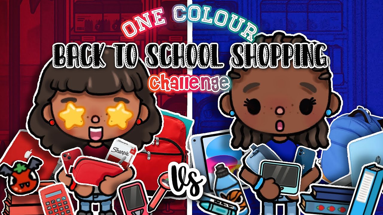🏫one colour back to school challenge🤗🎒📘/tocaboca roleplay🌟