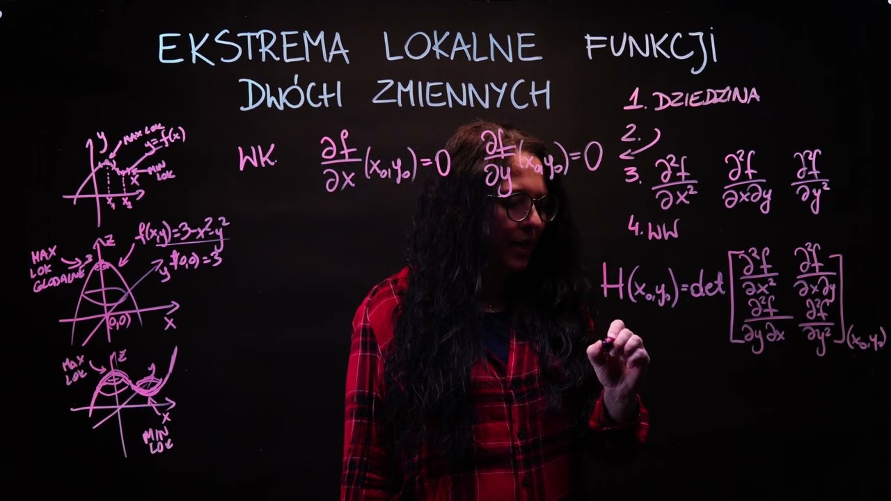 Ekstrema lokalne funkcji dwóch zmiennych - zadanie na egzamin
