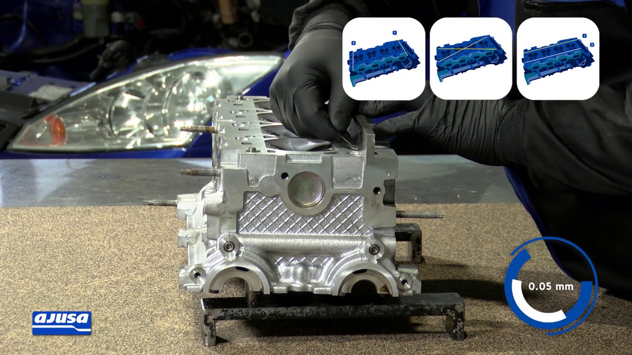 FORD FOCUS RS 16V (HMDA) Montaje junta de culata Ajusa – Junta de culata installation