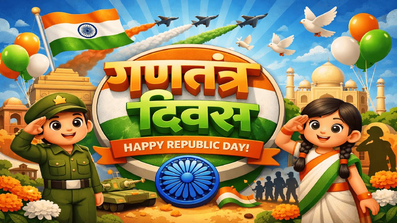 26 January Republic Day 🇮🇳 | Kids 3D Cartoon | Indian Flag & Salute | Deshbhakti Video