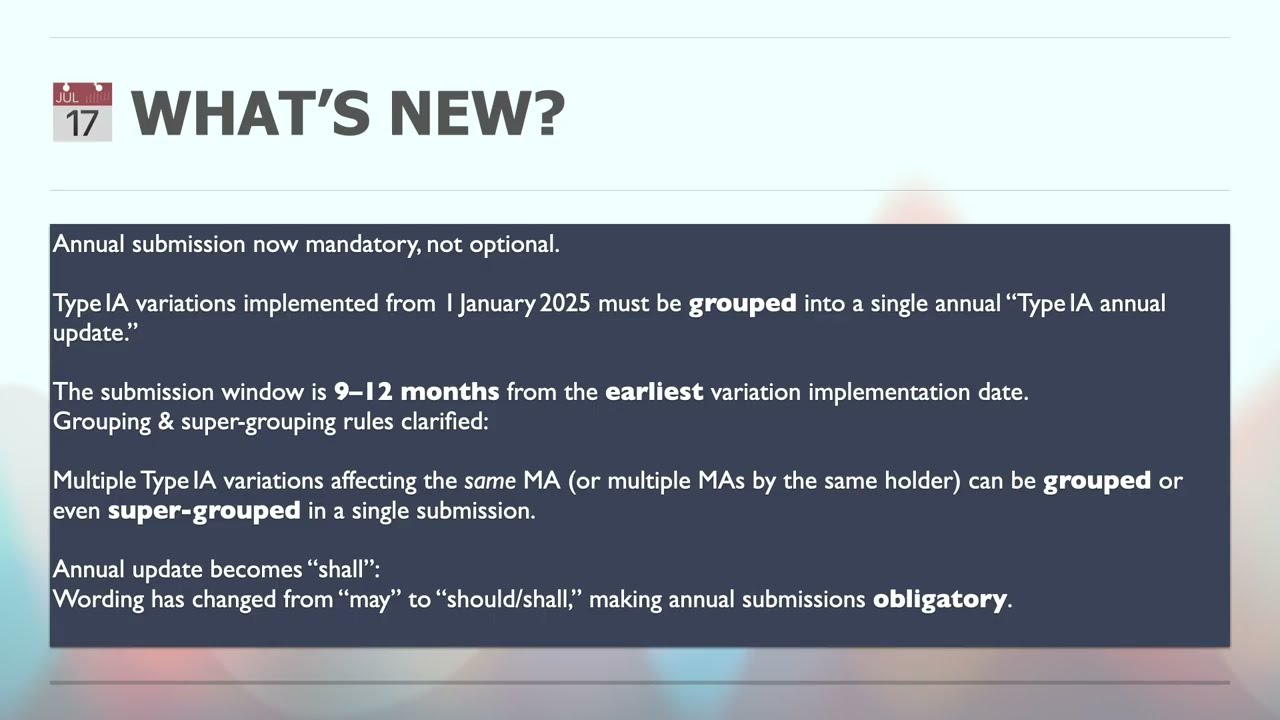 EU Type IA Variations New Updates