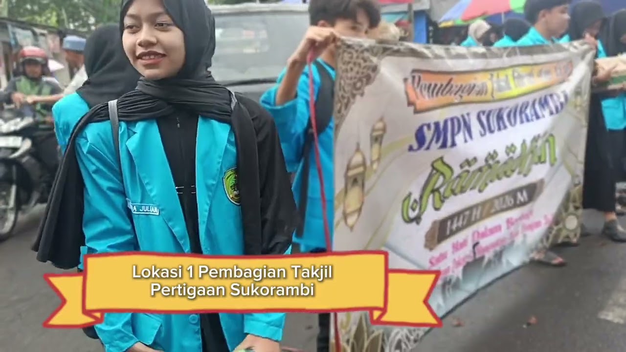 Bagi bagi 1000 Takjil OSIS SMPN SUKORAMBI 1447 H Jember 14 Maret 2026