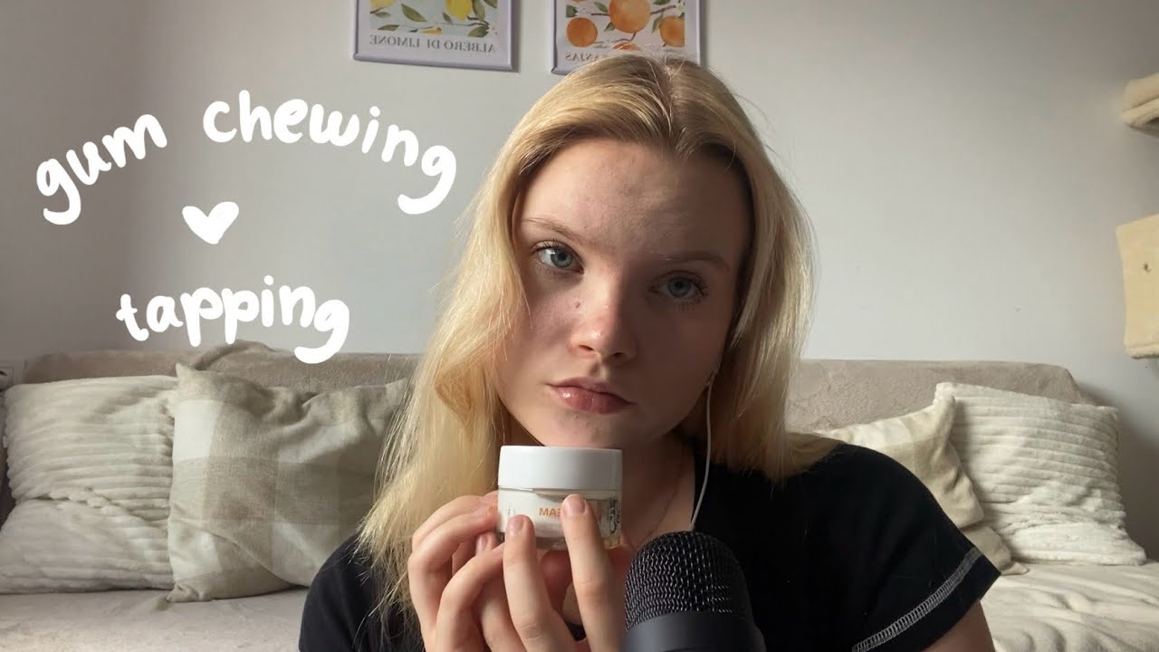 ASMR chewing gum & tapping 🍬 | no talking 