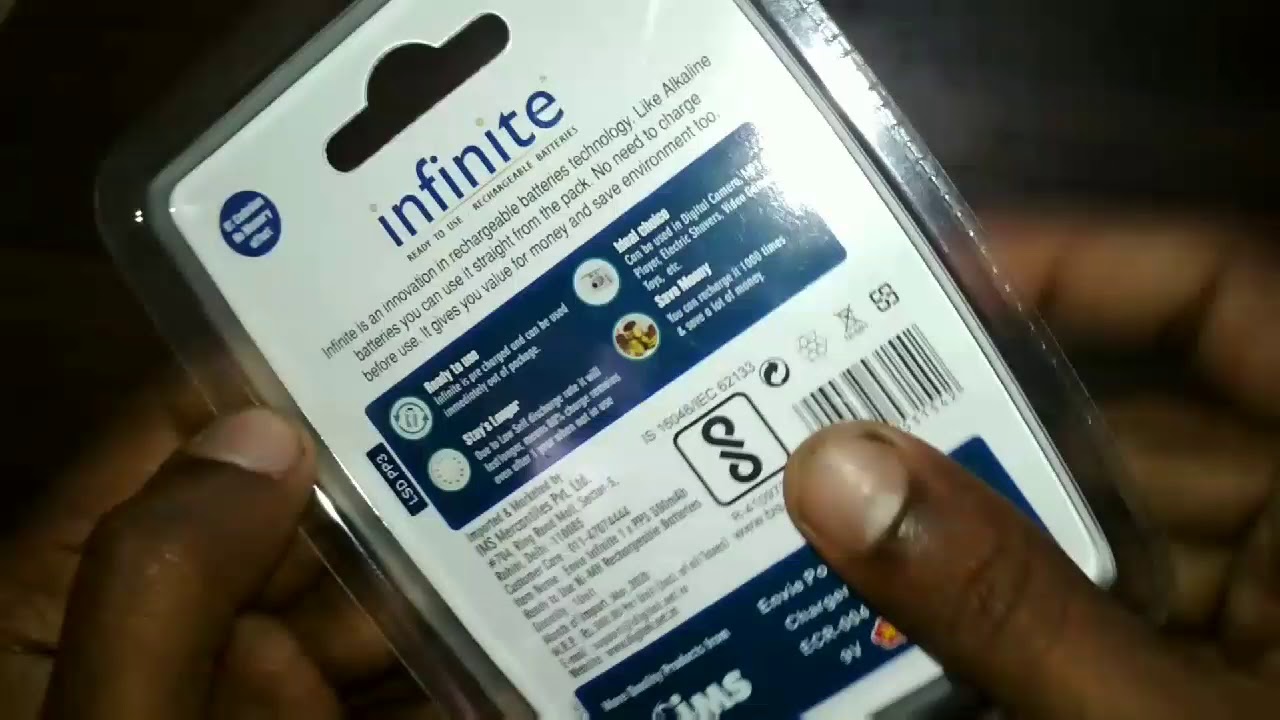 Envie 9v Ni-Mh 300mAh Capacity Ready to Use Rechargeable Battery (9v Infinite)