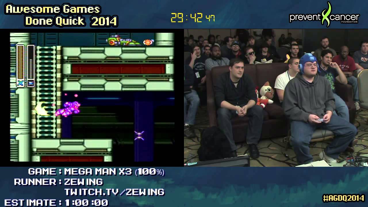 Mega Man X3 :: SPEED RUN 100% (0:47:49) [SNES] Live by Zewing #AGDQ 2014