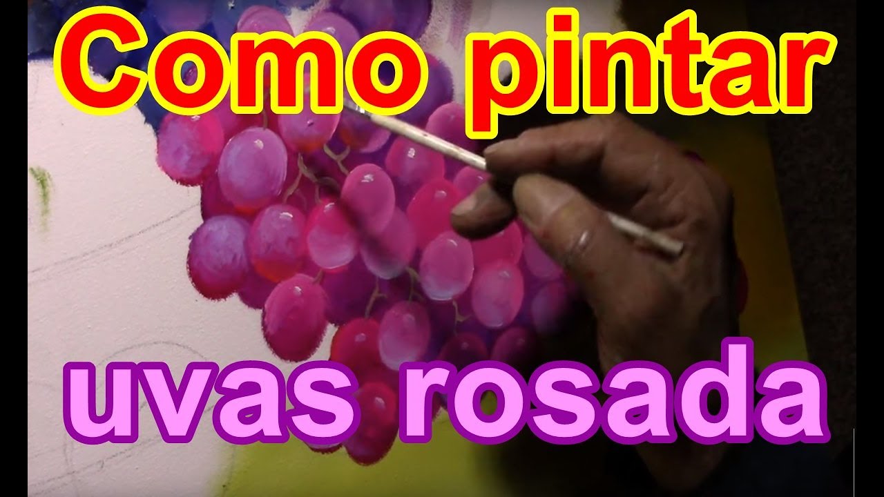 Como pintar uvas rosada