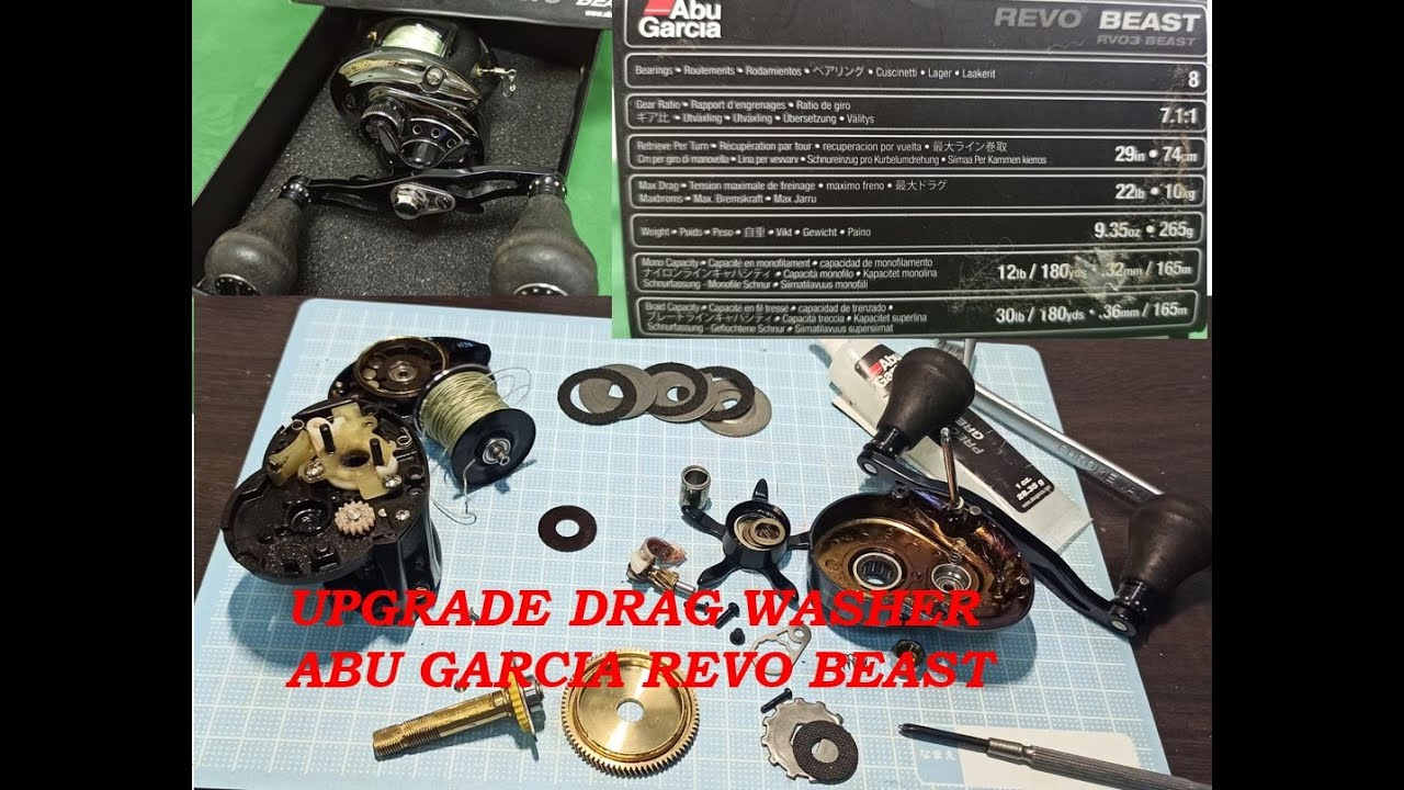 Abu Garcia Revo Beast maintenance & Upgrade to Carbon Fibre Drag Washer