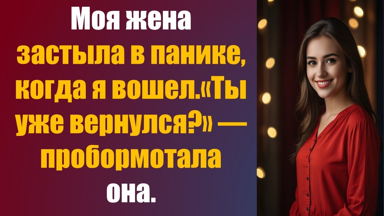 Моя жена застыла в панике, когда я вошел. — «Ты уже вернулся?» — пробормотала она.