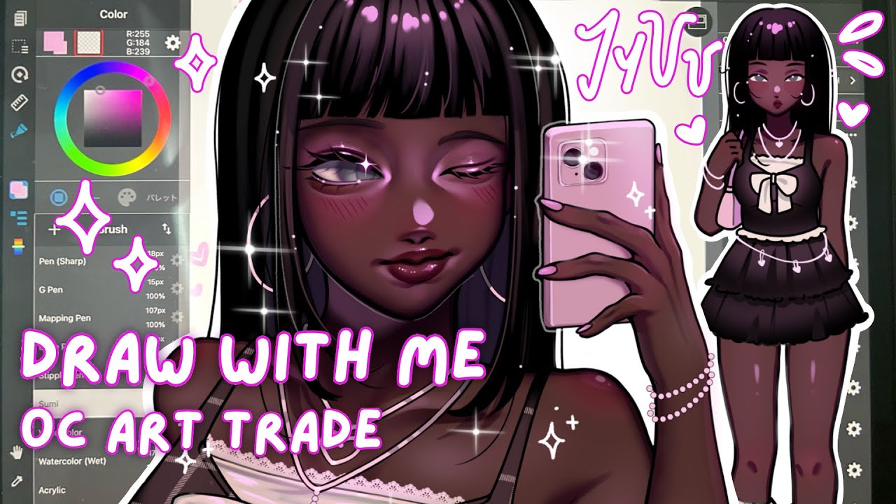 &middot;˚draw with me | Original Character (OC) Drawing | Art Trade | Full Art Process