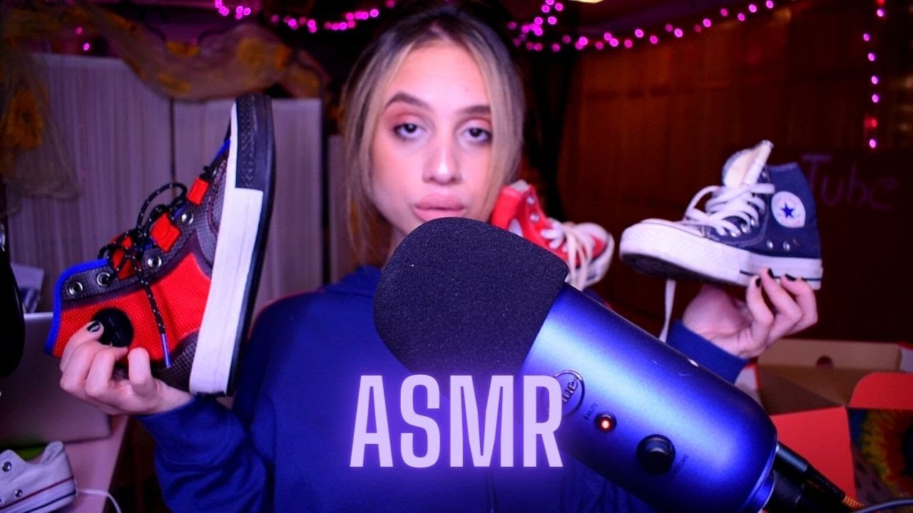 ASMR CONVERSE ⭐️  SNEAKER EDITION WHISPERS TAPPING, SCRATCHING FABRIC, RUBBER SOUNDS 👟