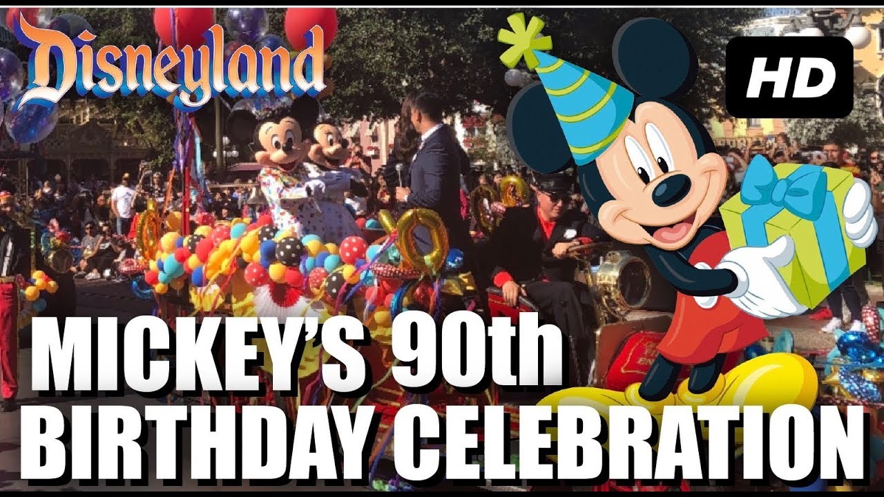 Mickeys Birthday Celebration, Full Disneyland Party Experience! Crowds, Merch, Treats + Parade HD!
