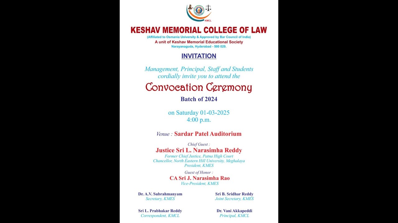 KESHAV MEMORIAL COLLEGE OF LAW --CONVOCATION CEREMONY