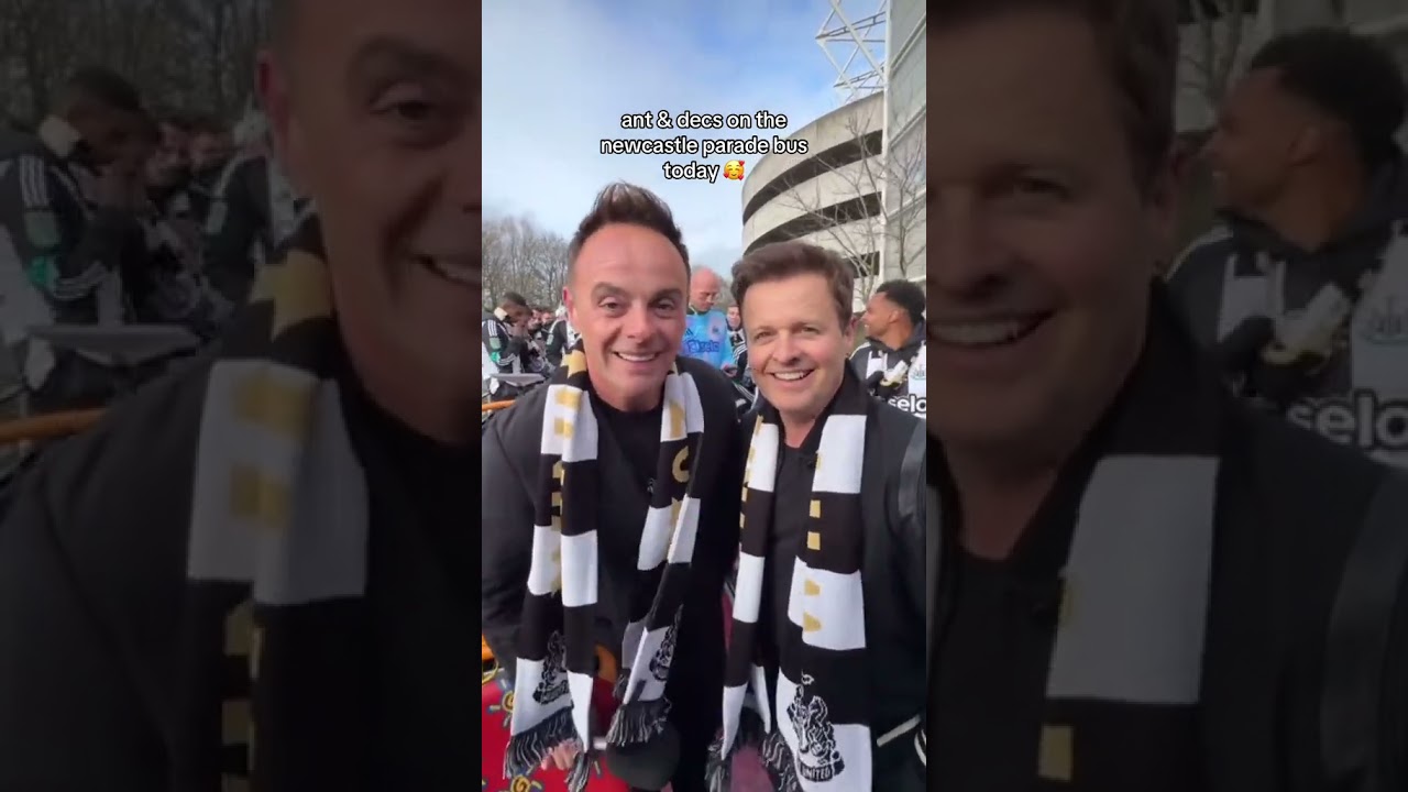 Ant & Dec on the Newcastle Bus Parade Today